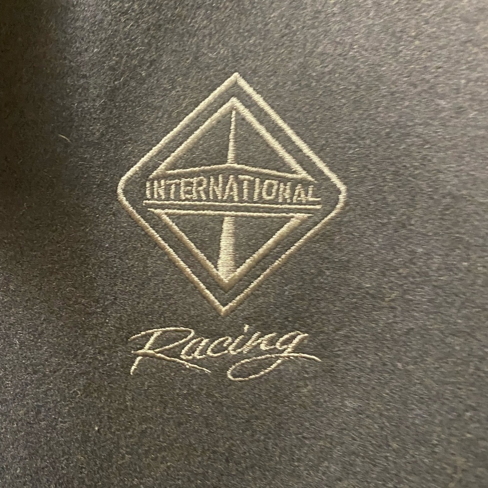 International Truck Racing coat Jacket mens XL leather sleeves varsity style